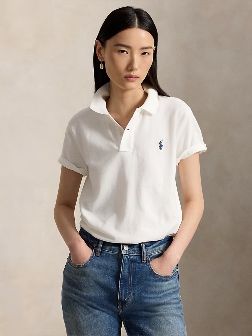 Ralph Lauren The Iconic Classic Fit Mesh Polo Shirt in White